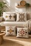 Set of 4 Double-Sided Digital Printed Ethnic Pattern Pillowcases Throw Pillow Set – Zippered, 43X43 cm - 3