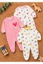 Baby Girl Outfit 3-Piece Seasonal Jumpsuit with Booties Newborn 0-3-6-9 Months Colorful