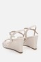 Women's Beige Buckle Wedge Heeled Sandals - 6