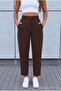 Women's High Waist Carrot Cut Collet Fabric Pants