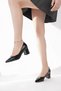 Senyo K65 Black Patent Leather Print Heeled Women's Shoes - 4