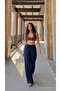 High Waist Loose Fit Linen Blend Pants - 6