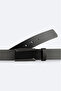 Men's Black Special Cut Hidden Hole 100% Leather Belt B009308 - 2
