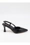 Uraz 050 Black Krşk Patent Leather Open Back Heeled Women's Shoes - 5
