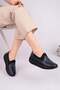 4029 Navy Blue Genuine Leather Women's Walking Shoes - 2