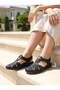 051 Black Genuine Soft Leather Anatomical Women's Sandals - 4