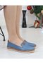 Syg P01 Blue Genuine Leather Women's Shoes - 3