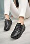 2032 Black Genuine Leather Daily Women's Walking Shoes - 2