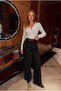 Belted Oversize Wide Leg Palazzo Fabric Trousers - 5