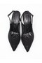Özma 227 Black Heeled A. Open Women's Shoes - 8