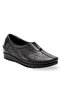Twin 23409 Black Perforated Genuine Leather Women's Shoes - 2
