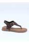 Dvm 219 Brown Buckle Velcro Flip Flop Sandals - 5