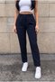 High Waist Carrot Model Pants with Elastic Waist and Narrow Legs - 4