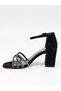Carel 37 Black Cross Stone Women's Sandals - 7