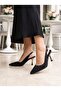 Özma 404 Black Stone Heeled Women's Stiletto - 4