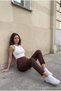 Women's High Waist Elastic Carrot Cut Pencil Pants - 6