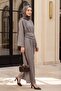 High Collar Pleated Detailed Pocketed Belted Strawberry Jumpsuit - Earthy - 4