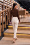 High Waist Pleated Slim Fit Office Trousers - 6