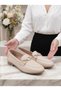 Eliz 24218 Beige Genuine Soft Leather Casual Women's Shoes - 3