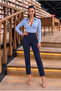 High Waist Pleated Slim Fit Office Trousers - 5