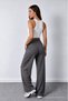 Women's Gray Lycra Palazzo Loose Wide Leg Trousers - 6
