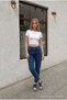 Women's High Waist Stretch Denim Fabric Mom Fit Jeans - 6