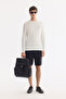 Men's Ecru Crew Neck Easy-Ironing Wrinkle-Resistant Regular Fit Sweater A61Y5002 - 8
