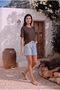Women's Round Neck Relaxed Fit Short Sleeve Basic T-Shirt - 3