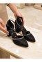 Elva 45029 Black Glitter Heeled Women's Shoes - 3