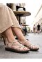 Mns 157 Beige Genuine Soft Leather Women's Sandals - 3