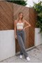 High Waist Wide Leg Loose Stretchy Palazzo Jeans - 8