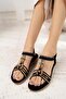 24Y120 4 Black Stone Anatomical Women's Sandals - 3