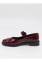 Süha 250 Burgundy Patent Leather Buckle Ballerina Women's Ballet Flats - 7