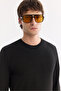 Men's Black Crew Neck Easy-Iron Anti-Wrinkle Regular Fit Sweater A61Y5002 - 2