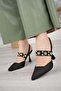 Fls 660 Black Straw 9cm Heeled Women's Sandals - 3