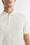 Men's White Polo Neck Jacquard Elastane Regular Fit T-Shirt A51Y1059 - 2