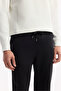 Men's Black Elastic Waist Lace-Up Bi-Stretch Regular Fit Sweatpants B003400 - 6