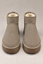 Women's Stoned Mink High Sole Ultra Mini Suede Boots with Fur Inside 4.5cm Byndum02 - 8