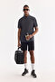 Men's Anthracite Classic Collar Easy-Iron Wrinkle-Resistant Technical Fabric Short Sleeve Comfort Fit Shirt A61Y21 - 6