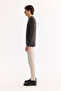 Men's Anthracite Crew Neck 100% Acrylic Textured Knitwear Regular Fit Sweater E005088 - 5