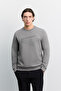 Men's Gray Crew Neck Printed Interlock Regular Fit Sweatshirt A62Y1284 - 5
