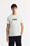 Men's White Crew Neck Printed Rayon Soft Touch Regular Fit T-Shirt A51Y1031
