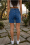 Women's High Waist Snow Washed 5-Pocket Denim Shorts - 4