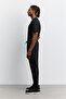 Men's Black Elastic Waistband, Side Pockets, Mesh Detail Technical Jogger A62Y3411 - 4