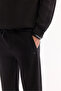 Men's Black Elastic Waist Lace-Up Cotton Bi-Stretch Regular Fit Sweatpants A52Y3402 - 6