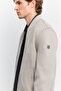 Men's Light Gray Bomber Collar Suede Textured Seasonal Comfort Fit Coat B006045 - 6
