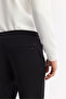 Men's Black Elastic Waist Lace-Up Bi-Stretch Regular Fit Sweatpants B003400 - 5