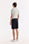 Men's Black Elastic Side Ribbed Relaxed Fit Chino Shorts A61Y3730 - 3