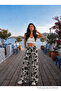 Women's Floral Patterned High Waist Summer Fabric Elastic Waist Trousers - 7