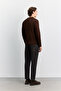 Men's Brown Crew Neck Plain Sweater B005021 - 4